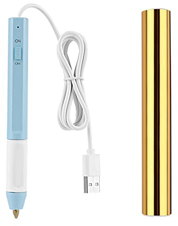 Heißfolien-Stifte USB-Heizfolien-Stift für Scrapbooking, Werkzeug-Kits, Goldschimmer, Heißfolienrolle für Kartenherstellung, Scrapbooking, Zeichenstift (2,5 x 0,35 mm)