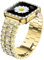 iiteeology Entworfen für Apple Watch-Armbänder, 45 mm, glitzerndes Diamant-Etui-Set, luxuriöses Strass-Armband Serie 9, 8, 7, für Damen, goldfarben