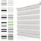 Doppelrollo Klemmfix ohne Bohren Leinen B60 x H140cm(Stoffbreite 55cm) Duo Rollos für Fenster ohne Bohren Klemmrollo Zebrarollo Seitenzugrollo mit Kindersicherung Fenster Rollos für innen