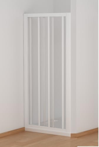 Porta doccia tre ante scorrevoli bilaterale acrilico bianco h185cm Merbo Tinez (100/106 cm)