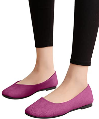 Minetom Ballerines Femmes Filles Plates Chaussures Décontractée Confortable Antidérapant Slip-on Pantoufle Mariage Danse Chaussures Violet 41 EU