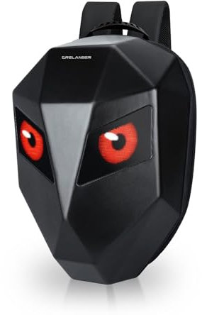 Crelander Motorrad Rucksack, LED Ritter Rucksack Laptop Rucksack, wasserdichte Hard Shell Reise Helm Tasche, programmierbare Pixel Rucksack, DIY dynamische Aufbewahrungstasche