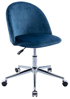Vente-unique - Schreibtischstuhl - Samt - Blau - Höhenverstellbar - Melbourne