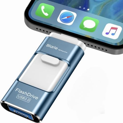 Phototek Pendrive 4 en 1 RecovStick Pen para Móvil, Tablet, Ordenador - Flash Drive Memoria Externa USB Alta Velocidad - Almacenamiento Externo Datos, Fotos y Vídeos (Negro)