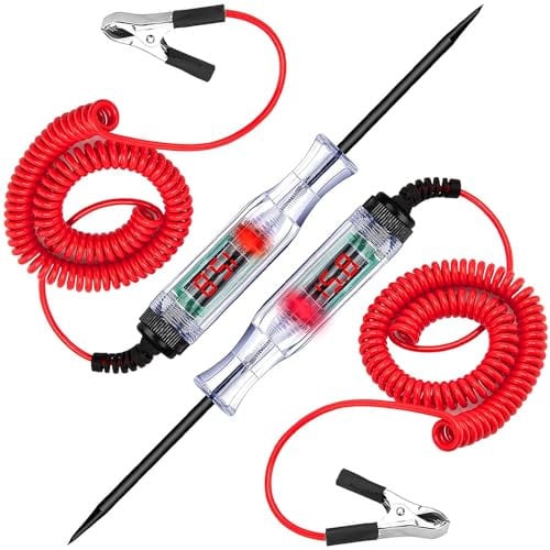 2-Pack Automotive Test Light, LED Digital Circuit Tester, DC 3V-48V Auto Electric Tester Pen Tool with Extended Spring Wire for Checking Vehicle Car Truck Motorcycle Boat Fuses and Battery Voltage