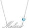 Kraven Collane Donna con Nome Daino Pietra di Nascita Blu Ciondolo con Nome Iniziale Personalizzate inciso su Misura Regali di Natale per Donne Ragazze Adolescenti Figlia (Melissa)