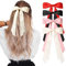 Lot de 4 nœuds à cheveux en satin soyeux pour cheveux en ruban pour queue de cheval - Accessoires en métal pour femmes et filles (Color-M)