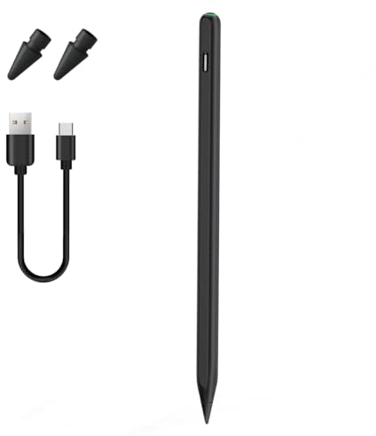 Stylus Stift für iPad Apple Pencil 3 Generation (2018-2024) mit magnetischem, kabellosem Lade-Stift/Verknüpfung/Neigung/Ablehnung der Handfläche für ipad Pro, iPad Air, iPad mini (Schwarz)