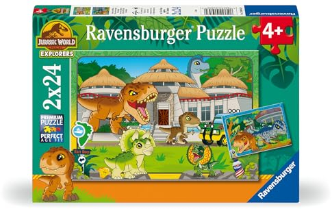 Ravensburger Jurassic World Toys (Explorers) - 2x 24 Piece Jigsaw Puzzles for Kids Age 4+