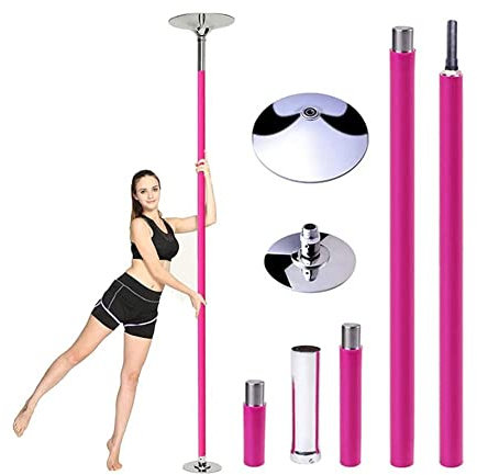 InEout Silikon-Tanzröhre, Pole-Dance-Stange, drehbar, fest, mit doppeltem Verwendungszweck, höhenverstellbares Fitnessgeräte-Set, einfache Installation für Übung, Club, Party, Kneipe, Zuhause