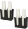 Tirifer 2 Pack Disposable Paper Cup Dispenser, Coffee Cup and Lid Holder, 2 Compartment Coffee Cup and Lid Storage Organizer Holder for Countertop Coffee Station Bar Restaurant Breakroom, Black