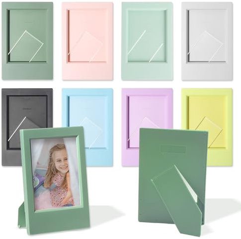 MaehSab Bunte Mini-Bilderrahmen 7,6 cm (5 x 7,6 cm), Mini-Bilderrahmen für 7,6 cm große Folien, kleiner Filmrahmen, Fotohalter, Tisch-Display, 8 Stück