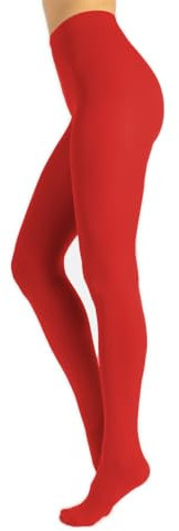CALZITALY Medias De Invierno | Pantys Tupidos De Colores | 80 Den | S, M, L, XL, XXL, 3XL,4XL | Calcetería Italiana (S, Rosso)