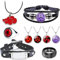 Carreneu Kunai Kunai Cosplay Set, Kunai Stirnband Set,1 Armband, 5 Halsketten, 2 Ringe, 1 Konoha-Armband