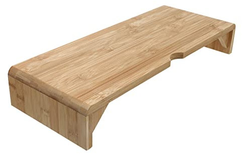 OSALADI Bamboo Monitor Riser Stand Ergonomischer Monitorständer Aus Bambus Für Verbesserten Bildschirmkomfort Praktischer Schreibtischorganisator Mit Stauraum Für Home Office Und Büro