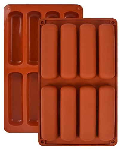 2Stk Schokoladenform Silikon Tief Müsliriegel Backform Form 8 Mulden Antihaft form BPA-frei, multifunktional für Tafel Schokolade für Muffin Schokolade Brownie Cornbrot Käsekuchen Schokoriegel Riegel