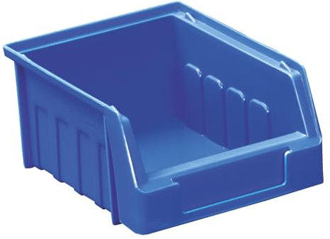 EQUIP247UK Plastic Storage Bins, Blue Stacking Parts Container, Size 1 (10)