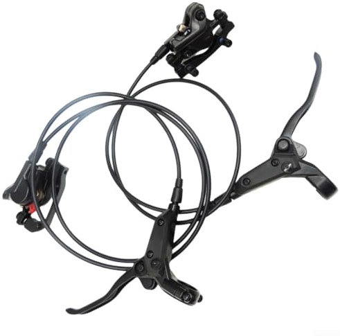 Feeshoppher Set di freni a disco idraulici per mountain bike Sistema di freni a disco idraulico per bicicletta Anteriore 850 MM Posteriore 1350 MM Leve in lega di alluminio Pinze a doppio pistone