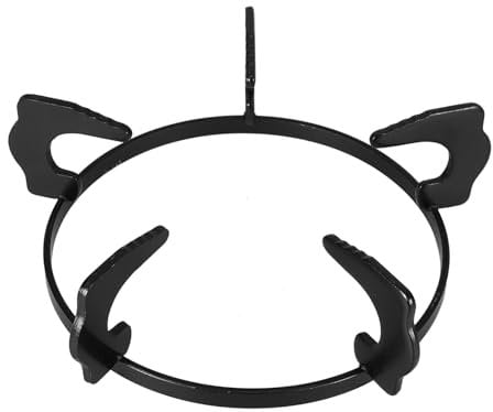 Angoily Cast Iron Stove Riser Non- Round Bottom Metal Wok Support Bracket for Gas Hob Cooking Rack for Home Kitchen Use Heavy-duty Pan Holder