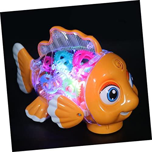 Toddmomy Gearfish Toy Car Battery Operated Fish Light up Car for Toddlers Moving Toys Gears and Lights Electric for Boys and Girls