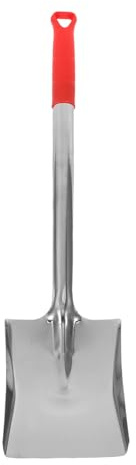 FIXOSHEE Pelle à Cendres en Inox 53 CM avec Manche Rouge Antidérapant – Pelle à Poêle et Cheminée pour Nettoyage Charbon Jardinage et Foyer Extérieur Outil Résistant à la Chaleur