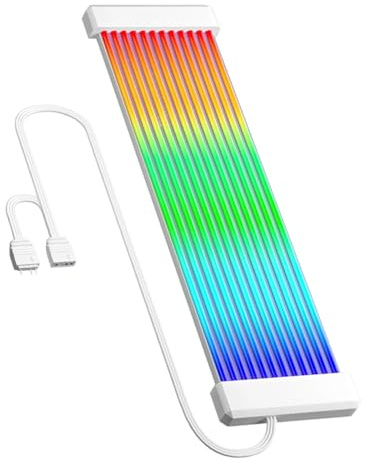 Copricavo RGB a 24 pin - Striscia LED con 108 perline per scheda madre e GPU, manicotto di estensione ARGB per modding case PC, kit luce al neon per configurazione monitor da tavolo da gioco Streamer