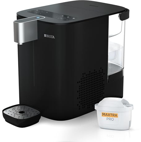 BRITA YOURCE cool Wasserspender für zuhause (5,3l) mit MAXTRA PRO Filter | Schwarz, Kalt- & Heiß-Wasserspender, 3-fache UV‑C‑Technologie für bakterienfreies Wasser, 6 Temperaturwahl, 8 Tassenvolumen