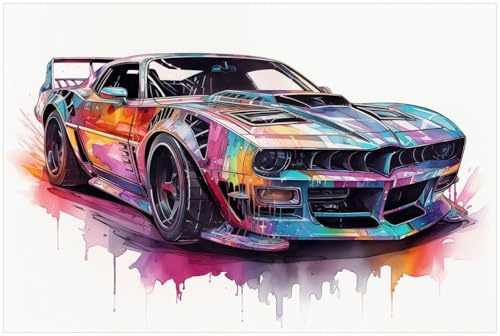 Wallario Küchenrückwand selbstklebend 90 x 60 cm, Motiv: Buntes Straßenbiest | Spritzschutz abwischbar & pflegeleicht