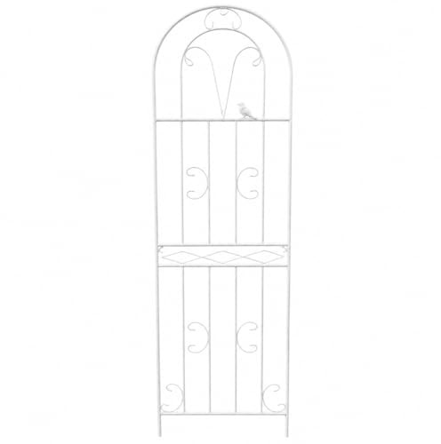 JISADER Rankhilfe Metall 2.2m, Spalier für Kletterrosen und Zierpflanzen, Robustes Rankgitter 50cm breit, europäischer Stil, Weiß