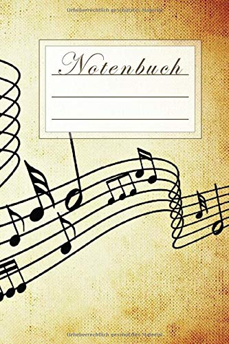 Notenbuch: Notenbuch für Musiker und Komponisten/ 50 Seiten /Blanko Staff Papier/ Manuskript Papier /Piano /Gitarre/ Violine/ Keyboard / 6x9 Forma DIN A5/Soft Cover matt