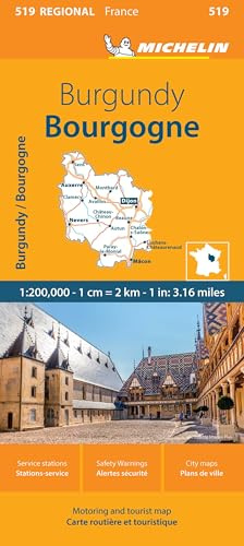 Michelin Burgund: Straßen- und Tourismuskarte 1:200.000 (MICHELIN Regionalkarten)