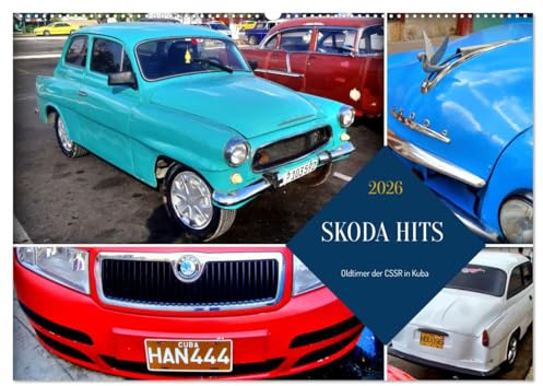 SKODA HITS - Oldtimer der CSSR in Kuba (Wandkalender 2026 DIN A2 quer), CALVENDO Monatskalender: Verschiedene Modelle von Skoda in Kuba (CALVENDO Mobilitaet)