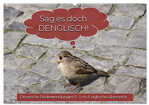 Sag es doch DENGLISCH (Wandkalender 2026 DIN A2 quer), CALVENDO Monatskalender: Deutsche Redewendungen 1 : 1 ins Englische übersetzt ... (CALVENDO Spass)