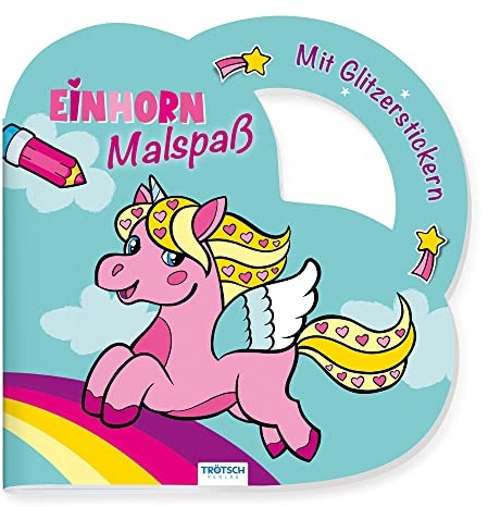 Trötsch Malbuch Stickermalbuch Einhorn Malspaß: Malbuch Stickerbuch Geschenkidee Einhörner Einhorn Glitzer wiederverwendbare Sticker Kreativ Kinder ... (Einhornwelt: Alles rund ums Einhorn)