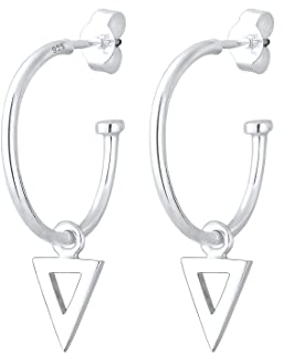 Elli Ohrringe Damen Creole Dreieck Geo Trend in 925 Sterling Silber