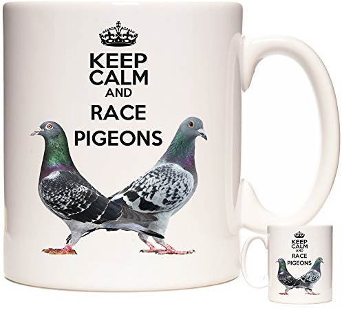 Pigeon Coffee Mug. Keep Calm and Race Pigeons. 11oz Ceramic Mug for Pigeon Fanciers. Pigeon Photo Mug.