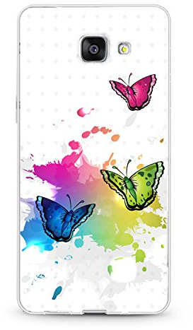 Handyhülle für Samsung Galaxy A5 Version 2016 - Hülle - Transparente Schutzhülle mit Motiv - TPU Silikon Hülle - Case - Cover - Schale - Backcover - Handytasche (Schmetterling)