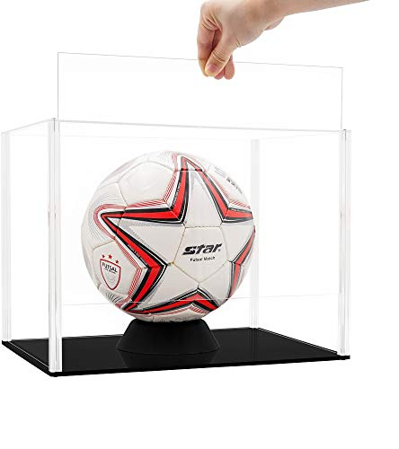 Tingacraft Acryl Vitrine (34,5 x 24,5 x 26 cm) Schaukasten für Fußball