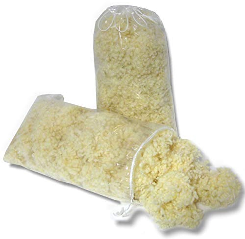 2er Pack mit je 150 Gramm Merino Schafschurwollkugeln - zum Nachfüllen vorhandener Kissen oder zum Befüllen selbstgenähter Kissen oder Kuscheltiere - Made in Germany