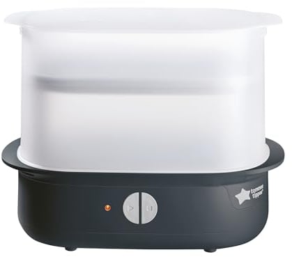 Tommee Tippee Supersteam Electric Steam Steriliser, Black, for Baby Bottles, Soothers and Feeding Accessories, Kills Viruses* and 99.9% of Harmful Bacteria, 5-Minute Sterilisation Cycle
