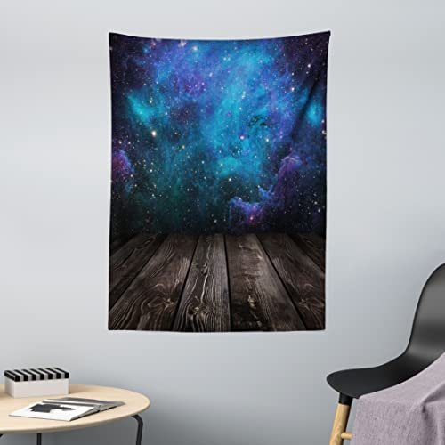 ABAKUHAUS Weltraum Wandteppich, Space von Home Ansicht aus Weiches Mikrofaser Stoff Waschbar ohne Verblassen Digitaldruck, 110 x 150 cm, Violett Blau Braun