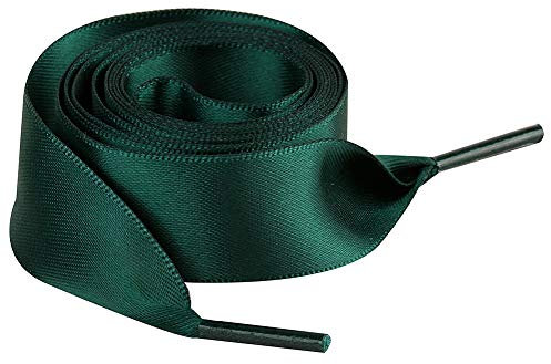 Jamron Plano Seda Satín Cinta Cordones de los Zapatos 2CM Ancho para Zapatillas Bailarinas Pumps P13 Verde Oscuro 120 CM