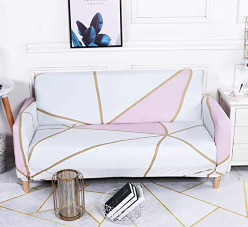 Sticker Superb Schonbezüge 1/2/3/4 Sitz Sofabezug Geometrisches Muster Hochelastischer Polyester Universal Sofabezug Anti-Fouling Anti-Kratzer Sofa Slipcover Protector Cover (Style#1, 2 Sitzer)