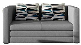 MOEBLO Schlafsessel Sofa mit Schlaffunktion ohne Bettkasten, Couch für Wohnzimmer, Schlafsofa Federkern Sofagarnitur Polstersofa Wohnlandschaft mit Bettfunktion - GULIA (Khaki (Alova 10 + Lima 75))