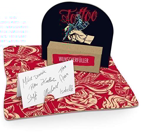 itenga Geldgeschenk I Motiv Tattoo I Geburtstag I Mitbringsel I Gutschein I Geschenkverpackung mit Bodenplatte, Geschenkkarte und Stickerbogen - zum Basteln und Dekorieren