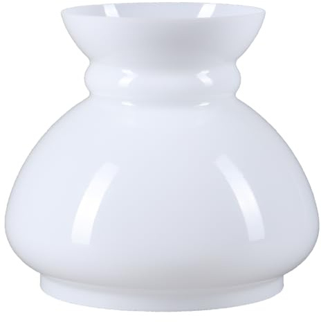 Lampenglas Ø 111mm Petroleumlampe mit Ringauflage Weiß Opalglas glänzend
