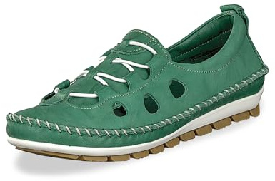 Gemini 003115-01 Damen Ballerina Slipper Mokassins, Größe:40 EU, Farbe:Grün