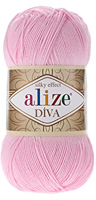 100g Strickgarn ALIZE DIVA Sommerwolle Häkelgarn Wolle Sommer Stricken Häkeln, Farbe:291 pink