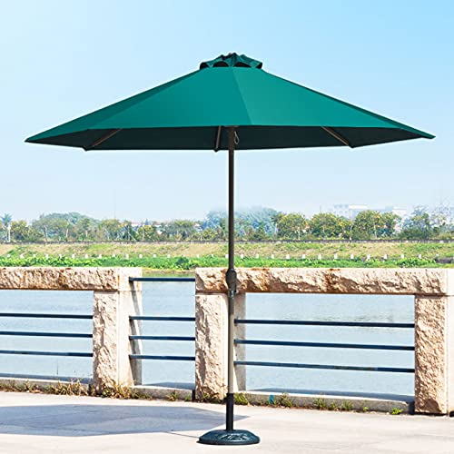 0℃ Outdoor Sonnenschirm aus Aluminium, 270 cm, Sonnenschirme Rund Knickbar, Sonnenschutz UV 50+ Marktschirm, Anthrazit Marktschirm Terrassenschirm für Balkon, Garten, Terrasse,Dark Green [8 Bones]