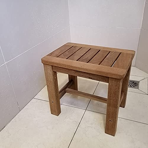 RTY-BY Panca Doccia in Teak, Legno Impermeabile Doccia/sgabelli da Bagno per Adulti Anziani disabili e la Persona più Grande, Vasca da Bagno Sedia a Pedale per Interni externi, 32×27×28cm